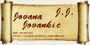 Jovana Jovankić vizit kartica